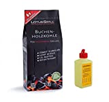 Lotus Grill - Gel Combustible Inodoro para Barbacoa + Carbón de Haya 1KG